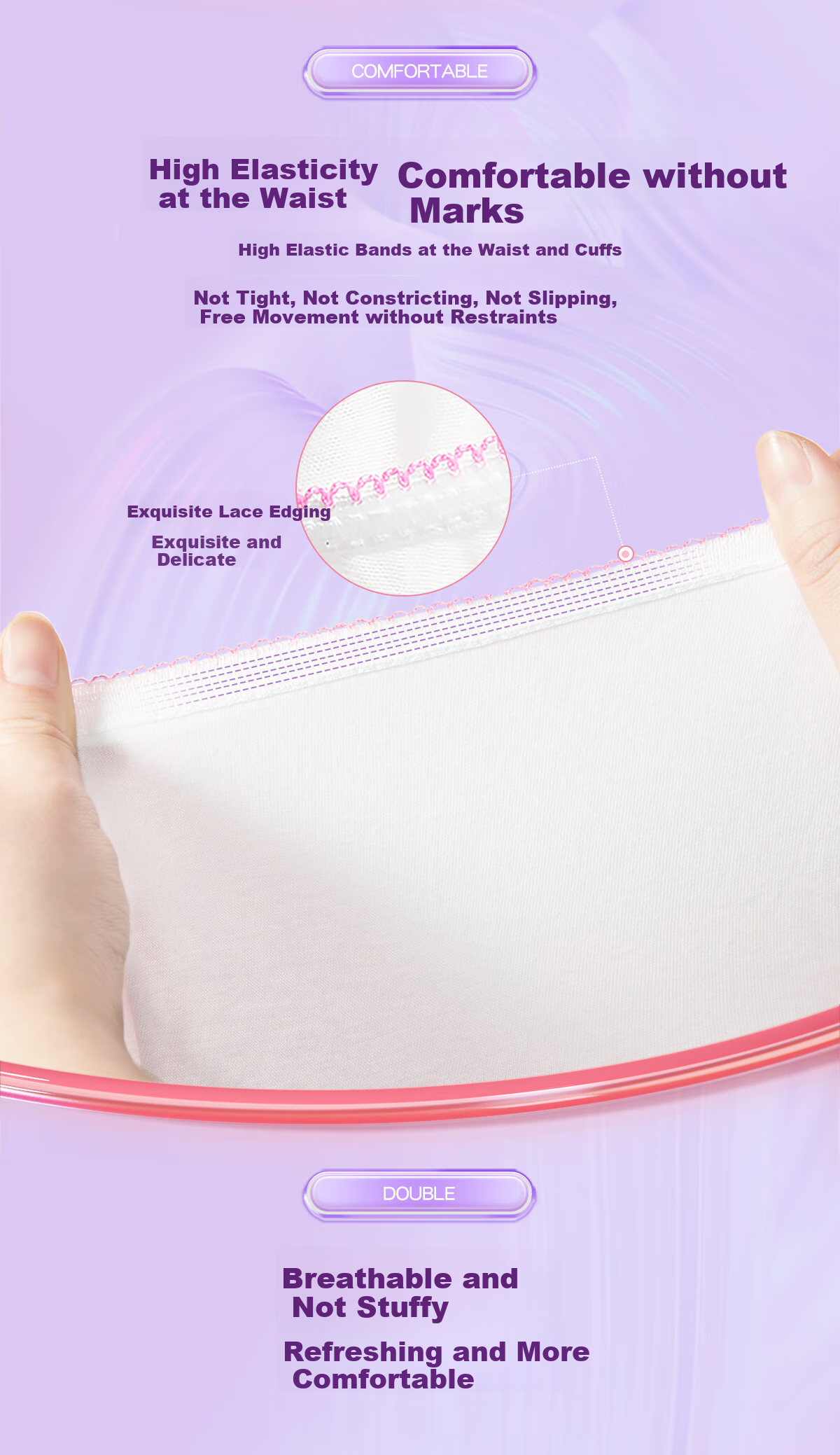 Ankexin Disposable Underwear for Women, Pure Cotton, Maternity Postpartum Travel, No-Wash, Plus Size XXXL, 5 Pieces Per Pack * 2 Packs 11