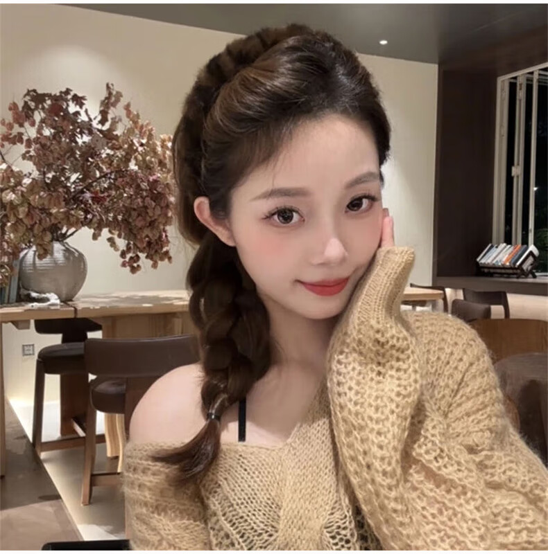 YeFeiLi Leopard Print Plush Teeth Hairband for Women, Face Washing Hair Clip, High Crown Hair Accessory, Hairband for Managing Flyaways, Autumn Winter Headwear, Dark Coffee 11