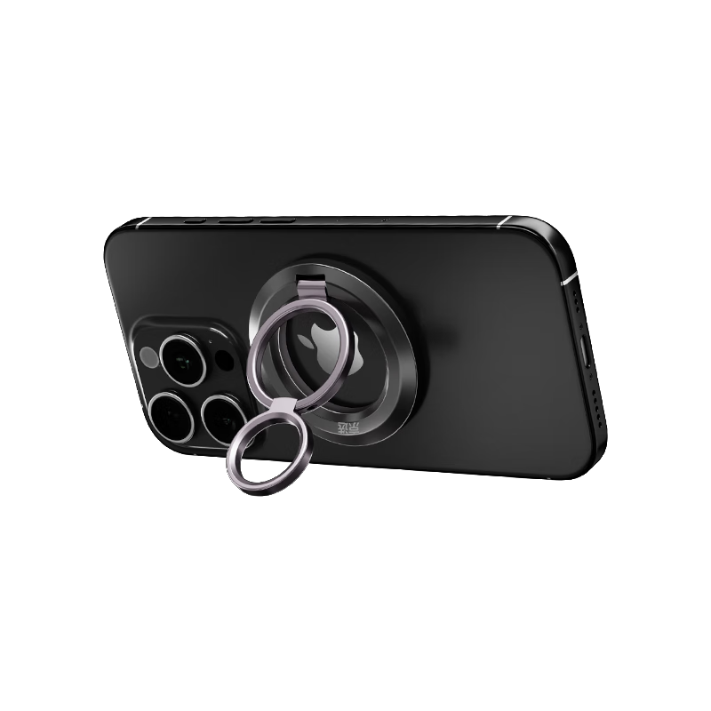 Jingxuan JD Self-Owned Brand Double Ring Magnetic Phone Holder Black Double-Sided Ring Buckle MagSafe Back Sticker New Apple 16/17 Tablet Car Desktop Portable Shooting