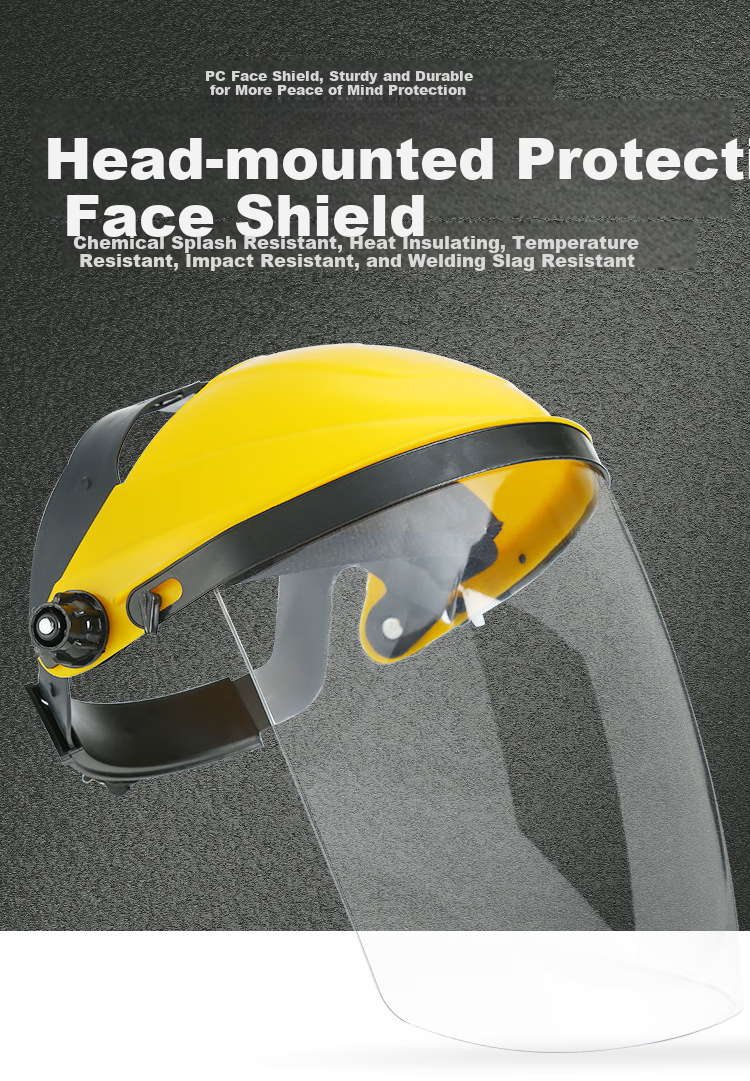 Beifute Welding Helmet, Anti-Spatter, Impact-Resistant Full-Face Protective Mask, Transparent Head-Mounted Welding Goggles [Jingcang Flash Sale], Yellow Top Transparent Mask, Two Pieces 1