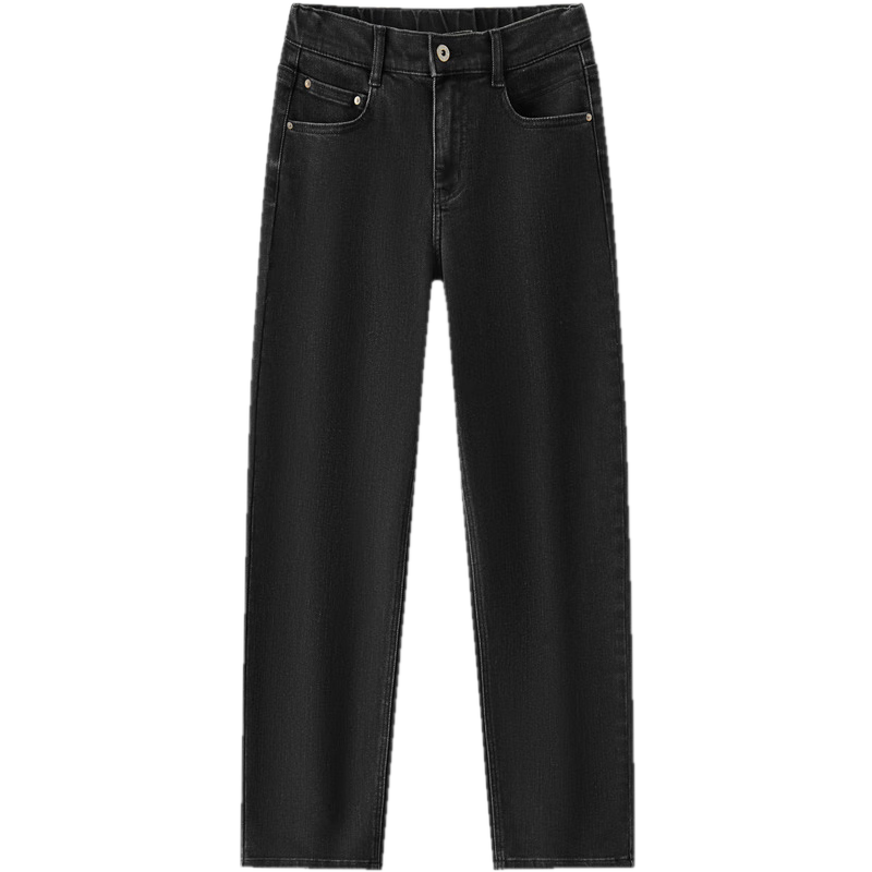 Semir Senrou Women's Jeans Spring Semi-Elastic Waist Straight Leg Long Pants 103125124002