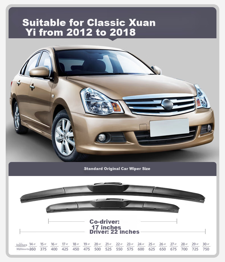 Deyun Classic Sylphy Windshield Wipers, for 2009-2019 Models, Original Factory Front Wiper Blades, Three-Section Design, One Pair Set, Car Accessories And Parts 7