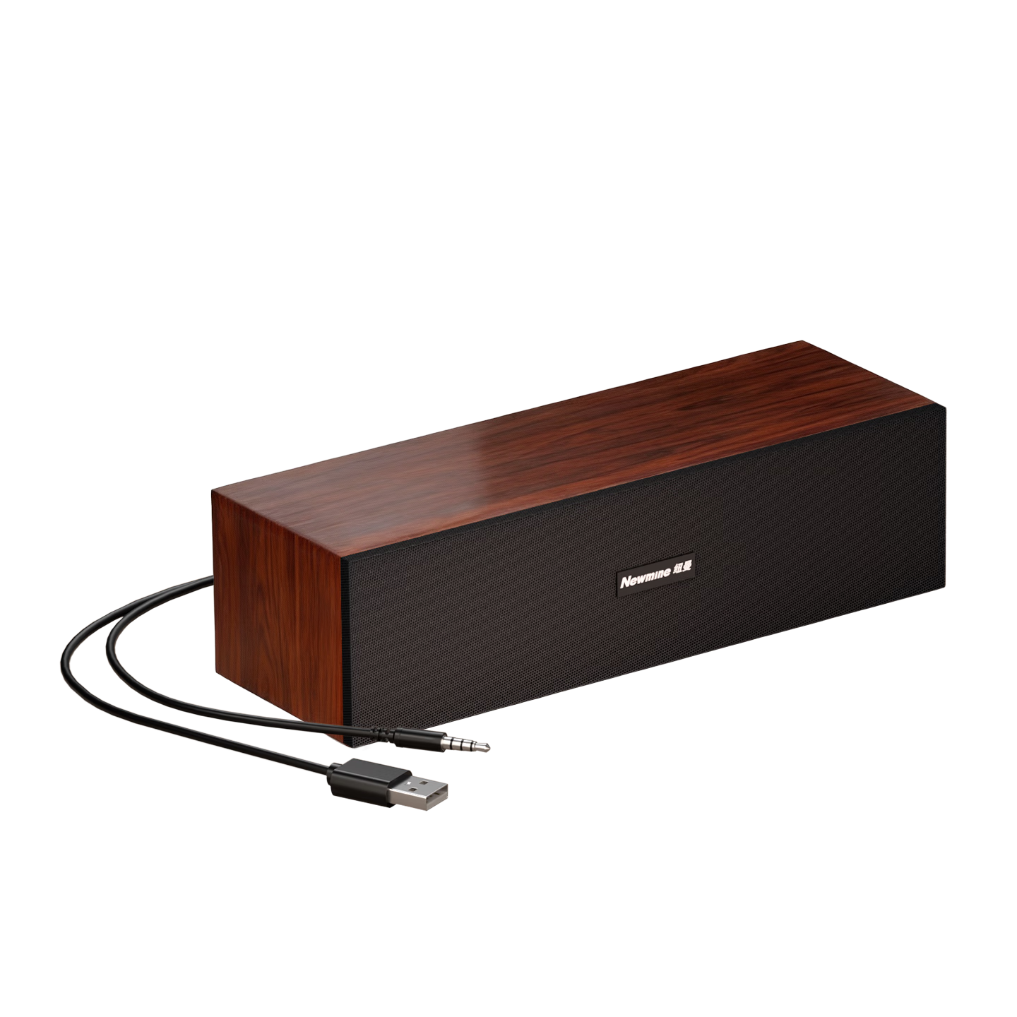 Newmine BT550 Wired Computer Speakers Desktop Home Gaming Laptop Desktop Long Bar High-Quality Wooden Sound System