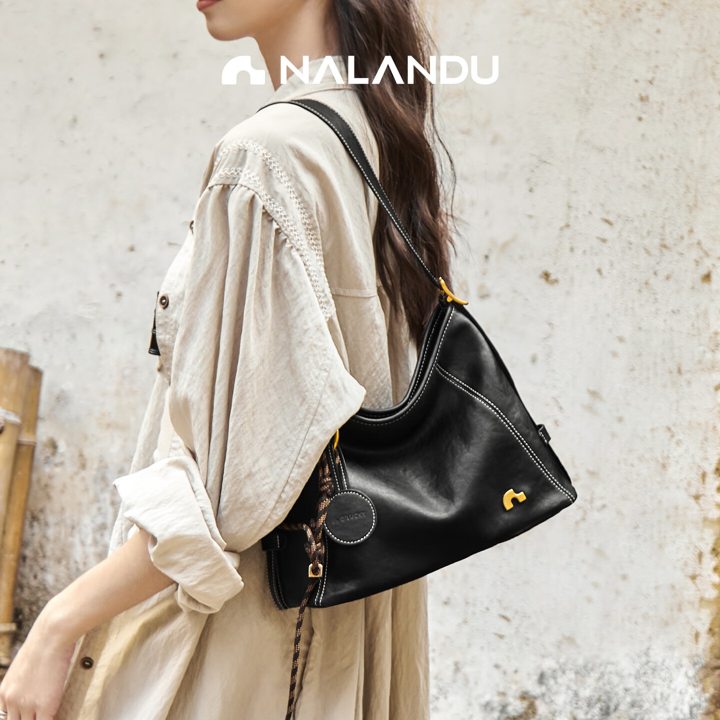 Nalandu [Mao Xiaotong Same Style] Women's 2026 Cowhide Xuan Yue Tote Bag Birthday Gift