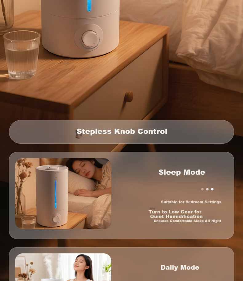 Deli Air Humidifier for Home Bedroom, High Mist Output Water Replenisher, Dorm Quiet UV-C Sterilizing Spray Device, Office Desk Nebulizer, Birthday And Holiday Gift 4