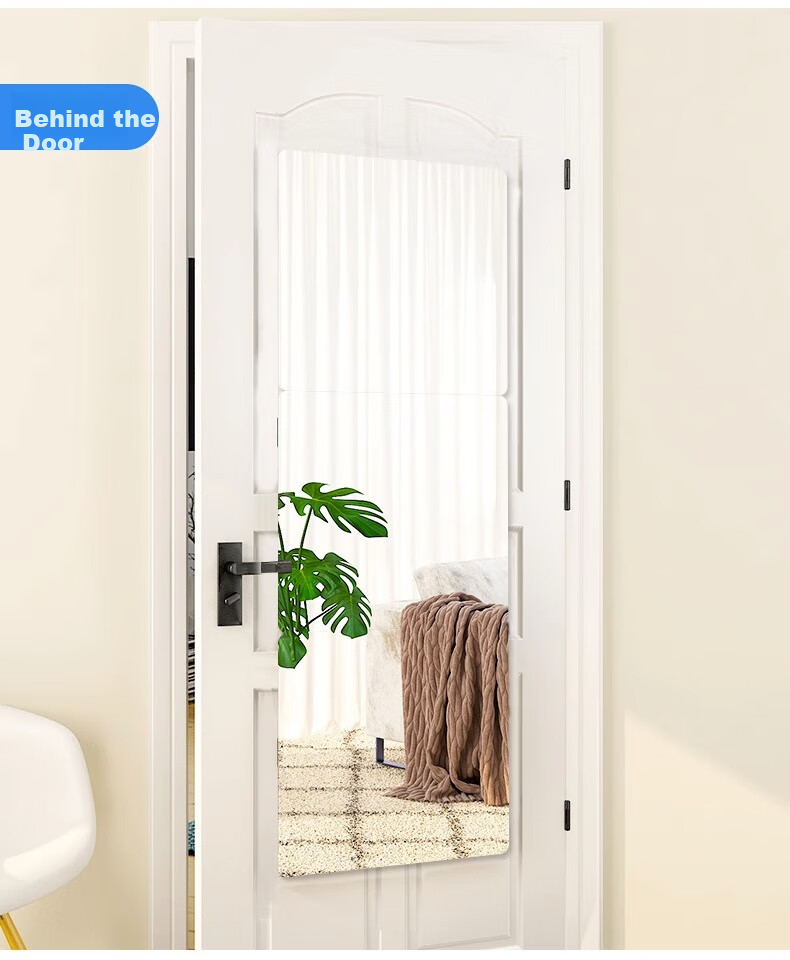Lingchen Self-Adhesive Full-Length Mirror, No Drilling Required, Acrylic Anti-Breakage Mirror, Dressing Mirror for Rental Apartments, 30*30cm Trendy Wall-Mounted Soft Acrylic Mirror 8