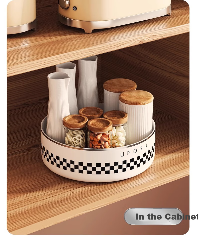 Jiadu Rotating Condiment Storage Rack, Countertop Multifunctional Oil, Salt, Sauce And Vinegar Seasoning Organizer Box 17