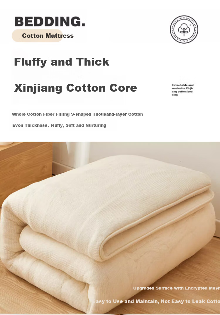 Wuyinliangpin 100% Xinjiang Cotton Mattress Pad, Removable And Washable, Pure Cotton Mattress Cover, All-Cotton Quilt, 1.8x2 Meters, 7 Ji 8