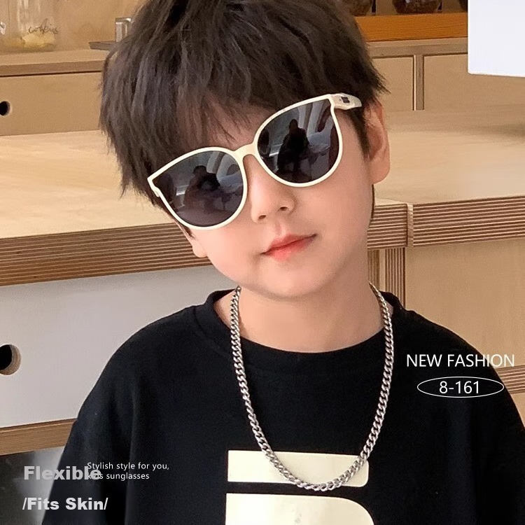 Cuntiandaofu Children's Sunglasses, New GM Boys Polarized Sunglasses UV Protection for Girls, Beige Frame