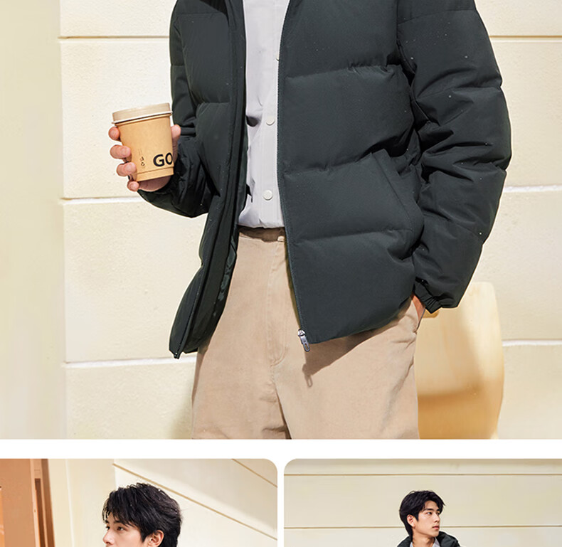 361° Men's Down Jacket Autumn Winter Three-Protection Water-Repellent Short Hooded Warm Sports Casual Coat 652544301D-5 4