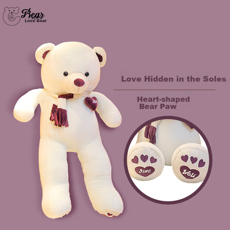 Aishangxiong Plush Toy Bear Doll Stuffed Animal Teddy Bear Stuffed Animal Children's Girl Student Birthday Gift for Girls to Give Girlfriend