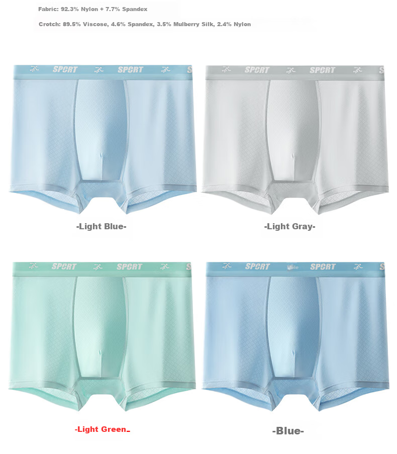 Dingguagua Youth Underwear for Boys, Thin Summer Ice Silk Shorts for Teenagers, High School And Middle School Students in Puberty, Boxer Briefs 17