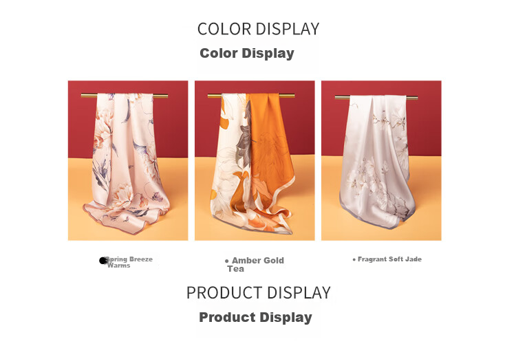 Shanghaigushi Silk Scarf, 100% Mulberry Silk Square Scarf, Satin Wrap Gift Box, Gift for Mom And Elders, Spring Breeze Brings Warmth 2