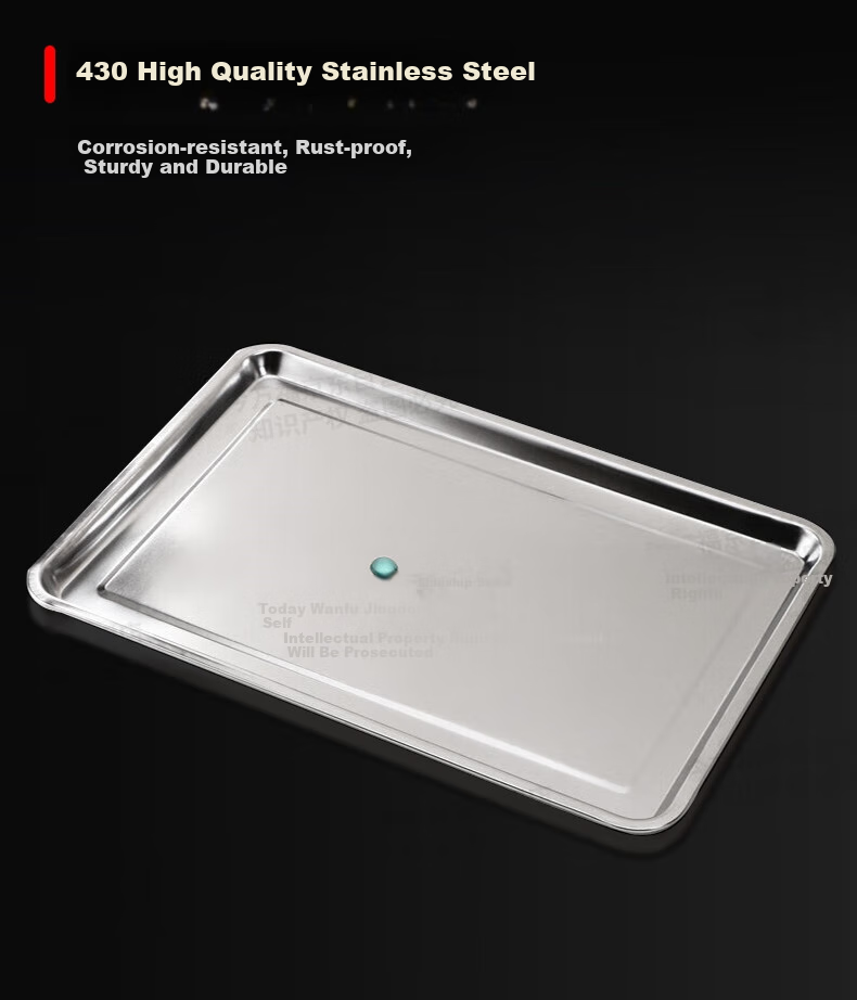 Jinwanfu Stainless Steel Steaming Tray, Commercial Steamer Pan, Commercial Tray for Steamed Rice Cabinet, 430 with Holes, 60*40*4.8cm, 0.7mm Thick 8