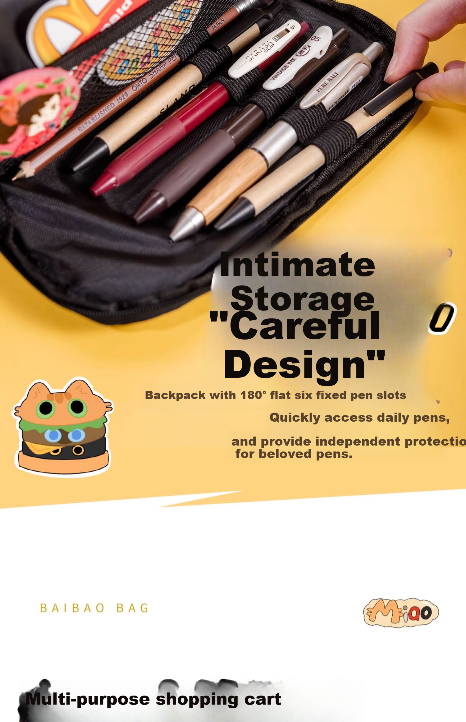 Hongdian Large Capacity Pencil Case for Middle School Girls, Stationery Pencil Box for Boys, New Style Stationery Pencil Case for College Students, Black Cat Plush Pencil Bag, Mysterious Black Cat, Back-To Season, Student Party 16