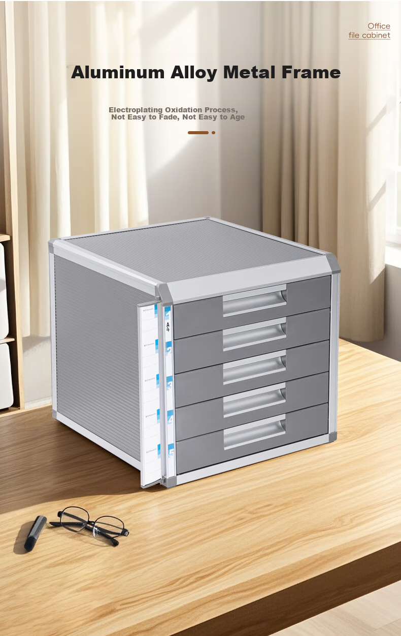 Jinlongxing Four-Tier File Cabinet, Desktop Office Storage Cabinet, Archive Cabinet, File Organizer Box, Office Supplies C99313C, Digital Full Network Low Price 7
