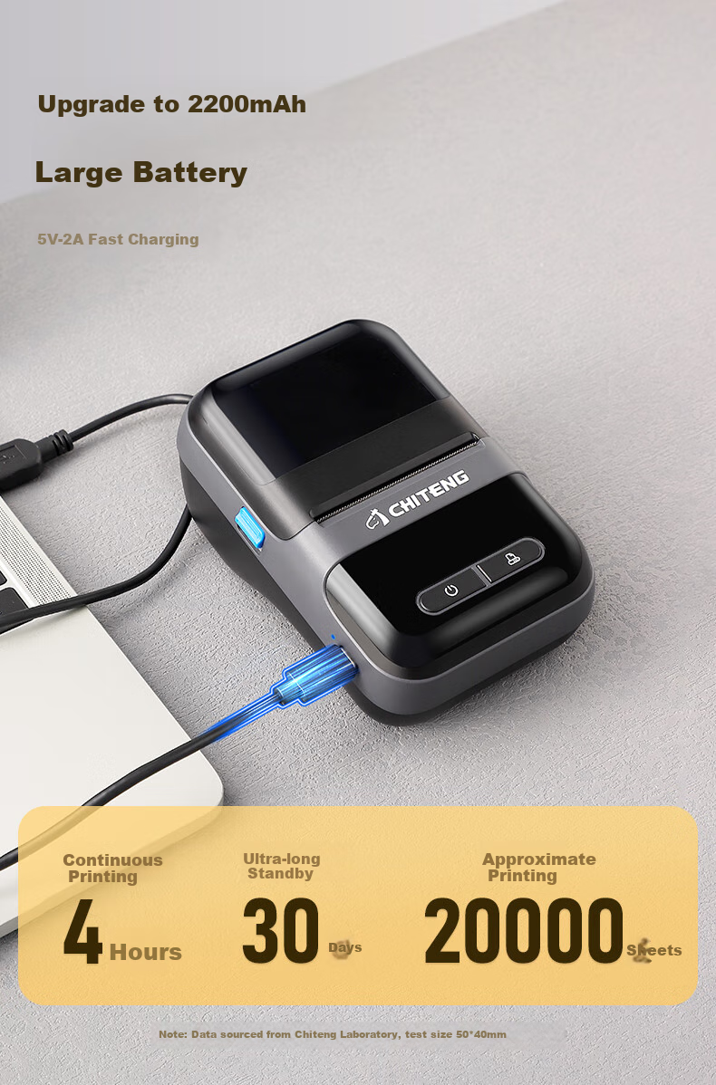 Chiteng Label Printer Barcode Sticker, Mobile Phone QR Code, Clothing Tag, Supermarket Milk Tea Commercial Food Price Thermal Label Machine CT221D Versio 7