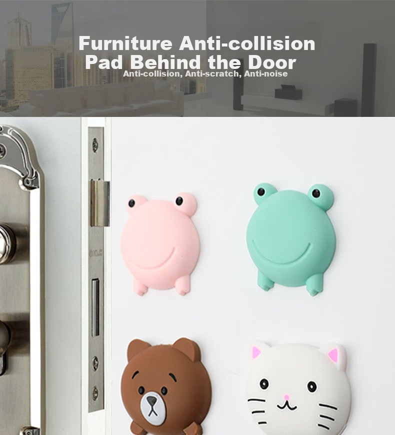Gongxun Door Handle Anti-Collision Sticker, Refrigerator Cabinet Door Wall Buffer Pad, Entrance Silicone Door Bumper, Animal Transparent, 6-Pack 1