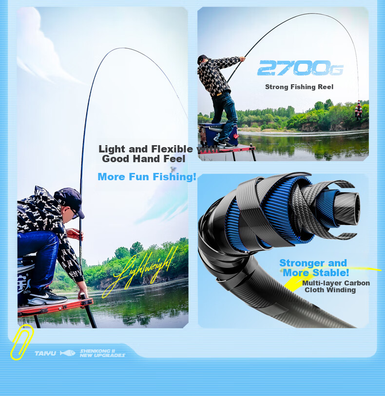 Taiyu Shengkong Tianxia 5.4-Meter Fishing Rod, Handheld Rod, 28 Sections, Carbon Fiber, Ultra-Light, Ultra-Hard, Fishing Pole, Platform Fishing Rod 6