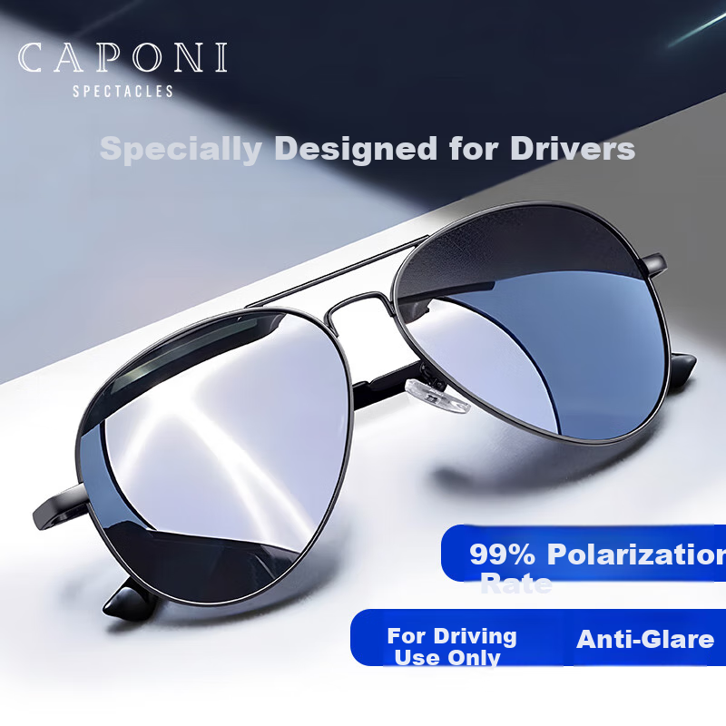 Jiaboli Polarized Sunglasses for Men, Driving-Specific Sunglasses, Fishing Lenses, Photochromic Day And Night Use, UV Protection, High-Intensity Light, Night Glasses