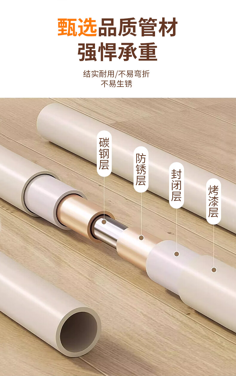 Yaoying YJ16 White Single-Layer 60cm Floor Standing Coat Rack Clothes Hanger for Bedroom Balcony Storage 1