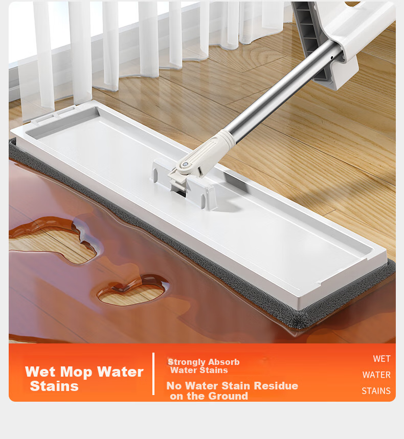 Dongfangliangjie Household Mop, No-Hand Flat Mop, Extra Large 50cm Cleaning Cloth, Absorbent Floor Mop, Cleaning Wonder Tool 5