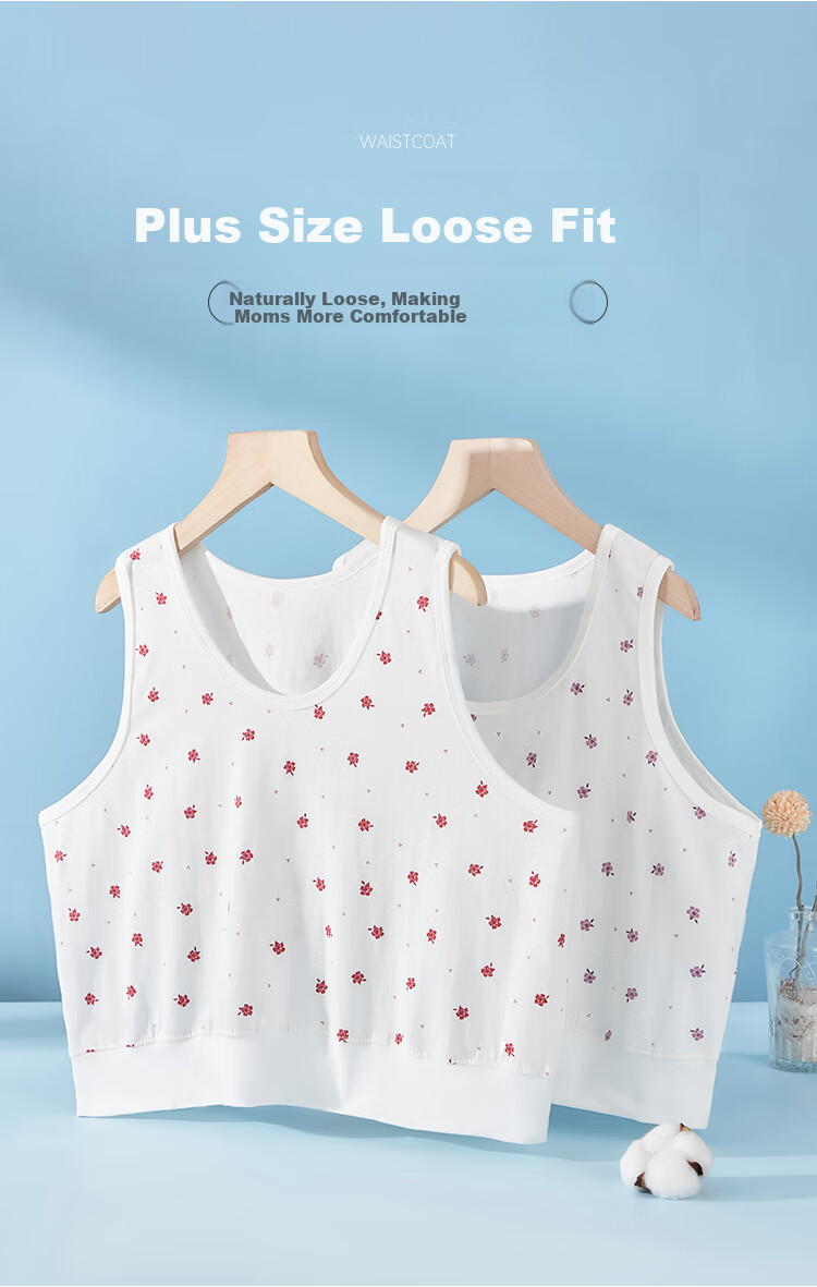 Yiershuang [100% Cotton] Middle-Aged And Elderly Women's Vest, Pure Cotton Wearable Vest-Style Bra, Undershirt, Base Layer Underwear 4