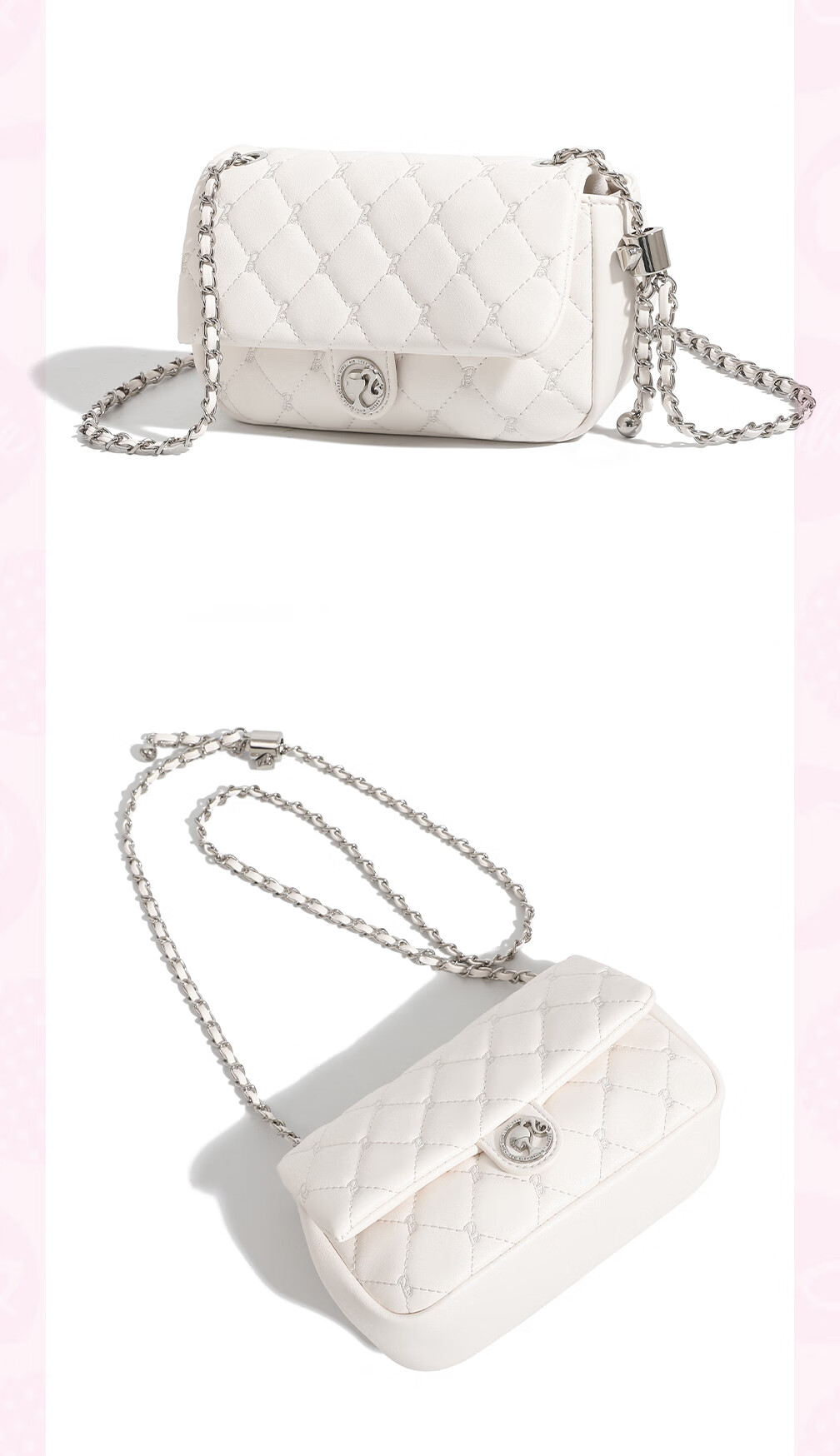 Barbie Women's Bag Luxury 2026 New Small Chanel Style Quilted Commuter Crossbody Shoulder Bag Birthday Valentine's Gift 8