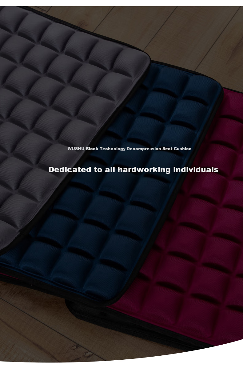 Dijialun 5D Pressure-Relieving Car Seat Cushion, Front Single-Seat Square Pad, Non-Airbag Inflatable Office Seat Cushion, Buttocks-Shaping Wheelchair 3D Comfortable Breathable Long-Sitting Car Seat Four Seasons Pad, 45*45 Black 6