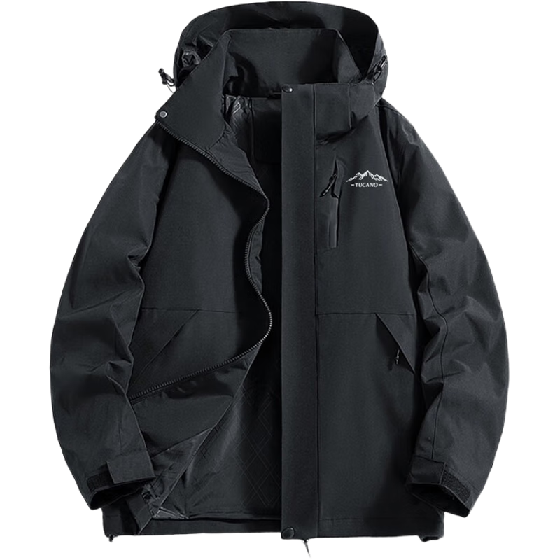 TUCANO Men's Three-In Detachable Jacket, Windproof And Waterproof Mountaineering Coat, Army Green XL