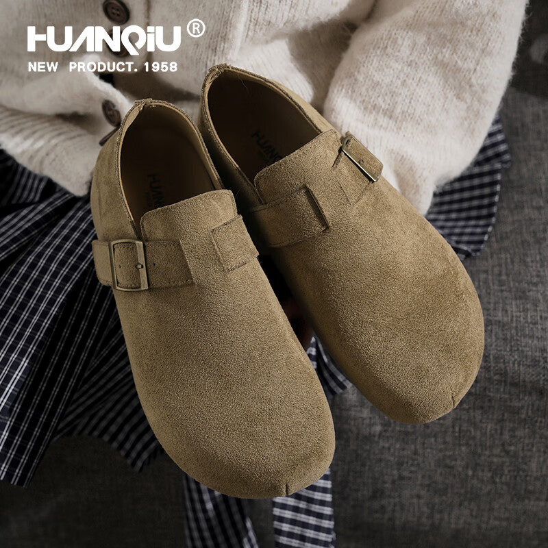 Global Full-Coverage Fleece-Lined Thick-Soled Birkenstock Shoes for Women 2025 New Winter Height-Increasing Warm Bean Cotton Soft Sole Fur Shoes