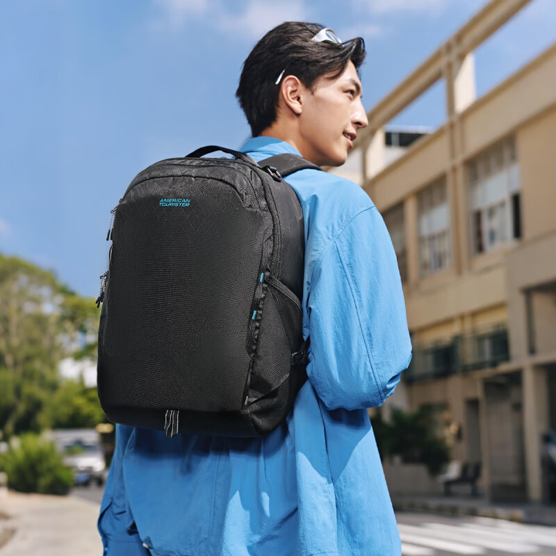 American Tourister Men's Casual Travel Backpack Large Capacity 16-inch Laptop Bag NB4 Black