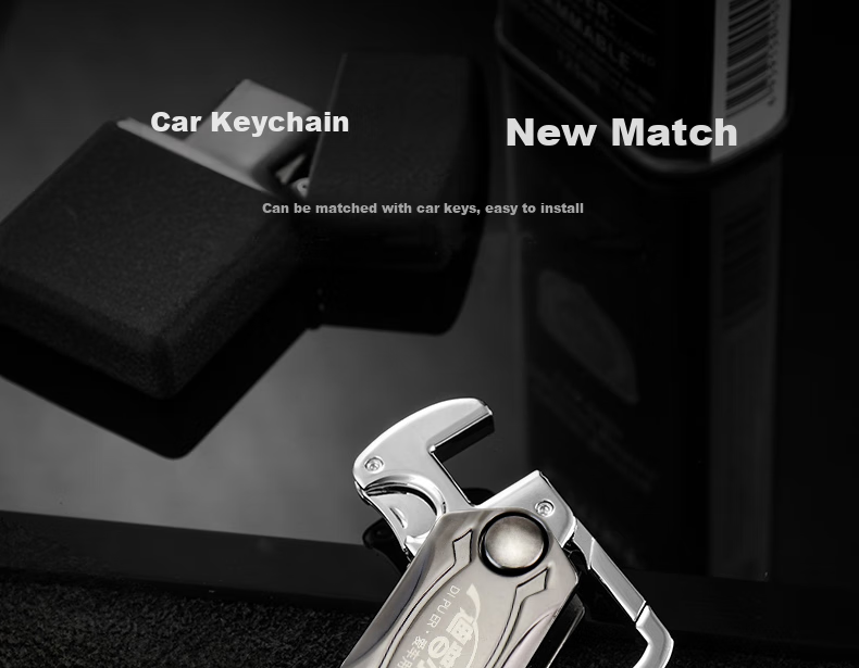 Dipuer Car Key Chain, Men's Metal Key Ring, Creative Gift, Wine Bottle Opener, Finger Spinner 1