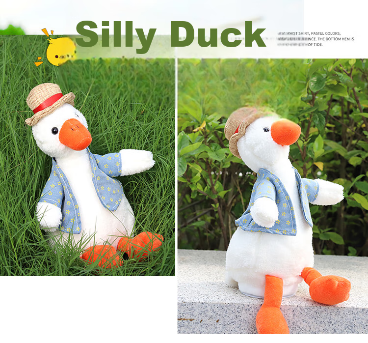 Aishangxiong, Talking Duck Baby Learning to Speak Toy, Children's Tongue-Twisting Duck, Aggressive Duck Plush Toy, Birthday Gift for Boys And Girls 11