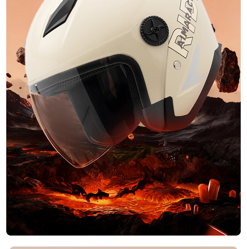 Aima Electric Bike Helmet Motorcycle Half Face Helmet Unisex 3/4 Helmet Windproof Fogproof Warm Single Lens Four Seasons Universal New National Standard Class A 3C Certified B21 Glossy Black 8