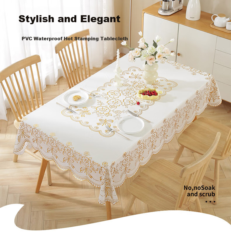 Jingxun Waterproof And Oil-Proof Rectangular Tablecloth, Washable, for Dining Table And Coffee Table, Living Room Table Cover, 90*140cm 1