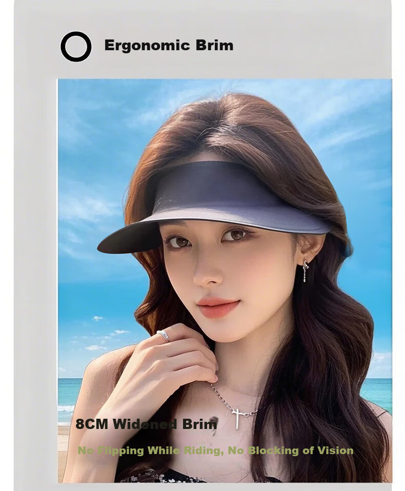 Ousen Sun Protection Face Mask Hat for Women, Summer Ice Silk Face Mask, Detachable Cycling Full-Face UV Protection Sunshade New 2