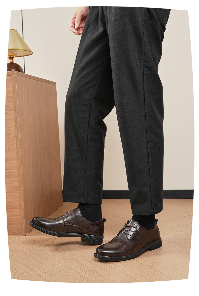 HLA Men's Business Casual Premium Dress Lace-up Derby Wedding Shoes HAAPXM3EBH111 Black Size 44 12