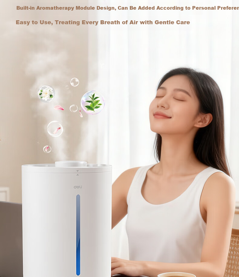 Deli Air Humidifier for Home Bedroom, High Mist Output Water Replenisher, Dorm Quiet UV-C Sterilizing Spray Device, Office Desk Nebulizer, Birthday And Holiday Gift 13