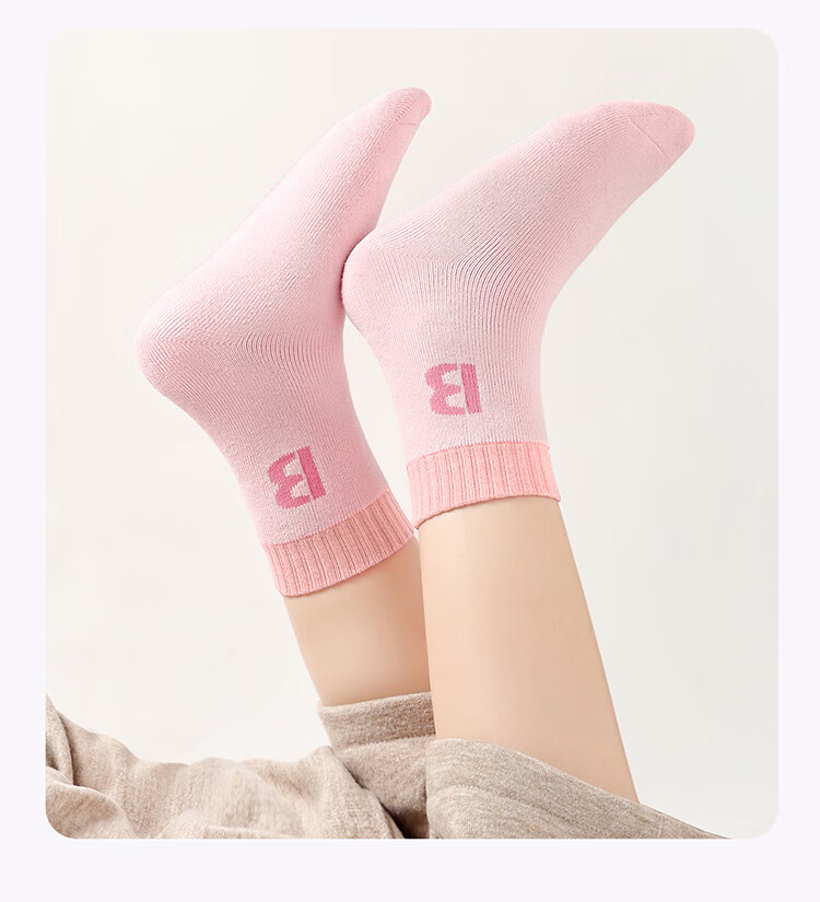 LangSha 5 Pairs Kids Socks Autumn Winter Thickened Fleece Baby Warm Socks Girls Terry Socks for Older Children 3