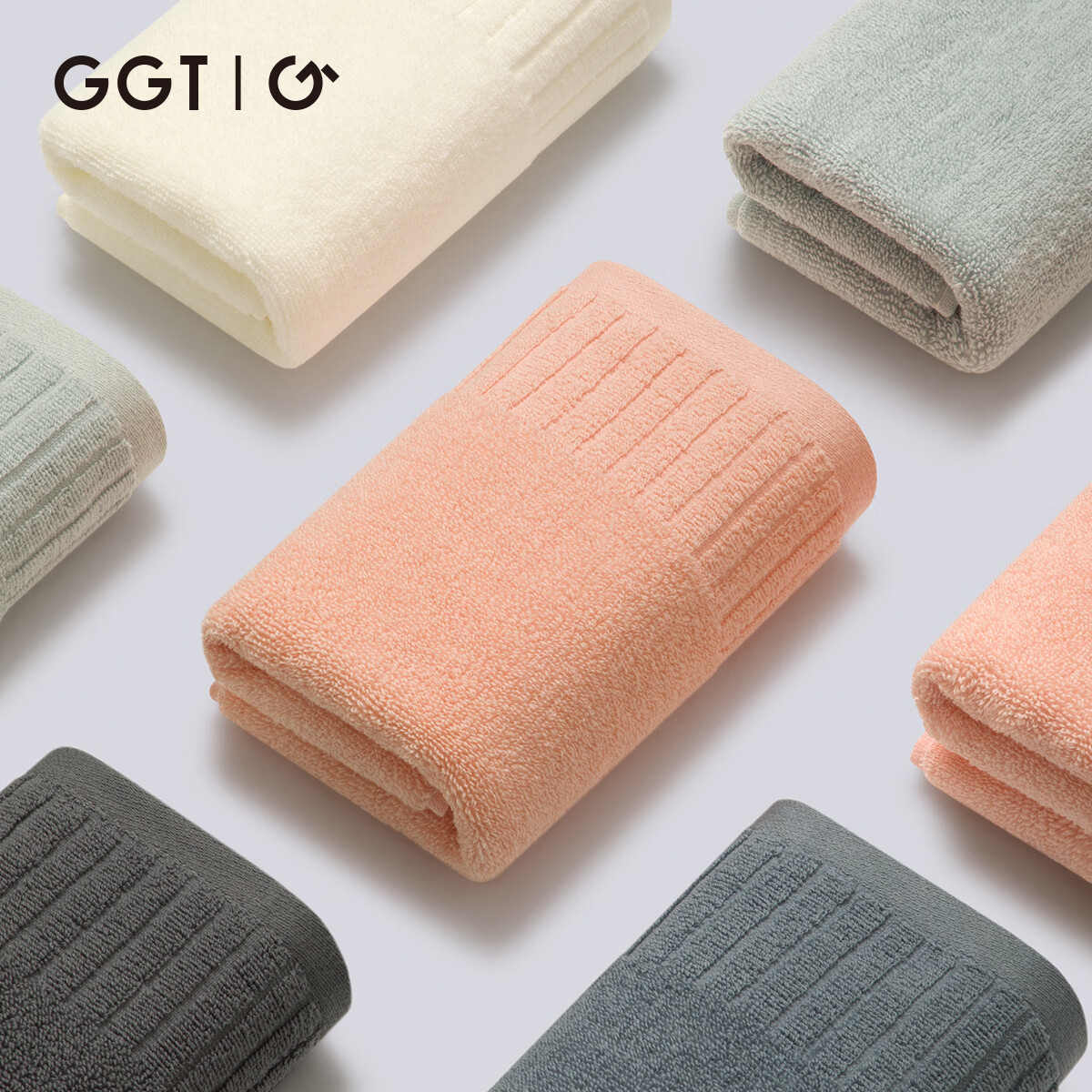 GGT Pure Cotton Towel for Bathing And Face Washing, Soft And Absorbent, Adult Home Use, All-Cotton, for Women And Men, Hand Towel, Cream White + Blue Mouse