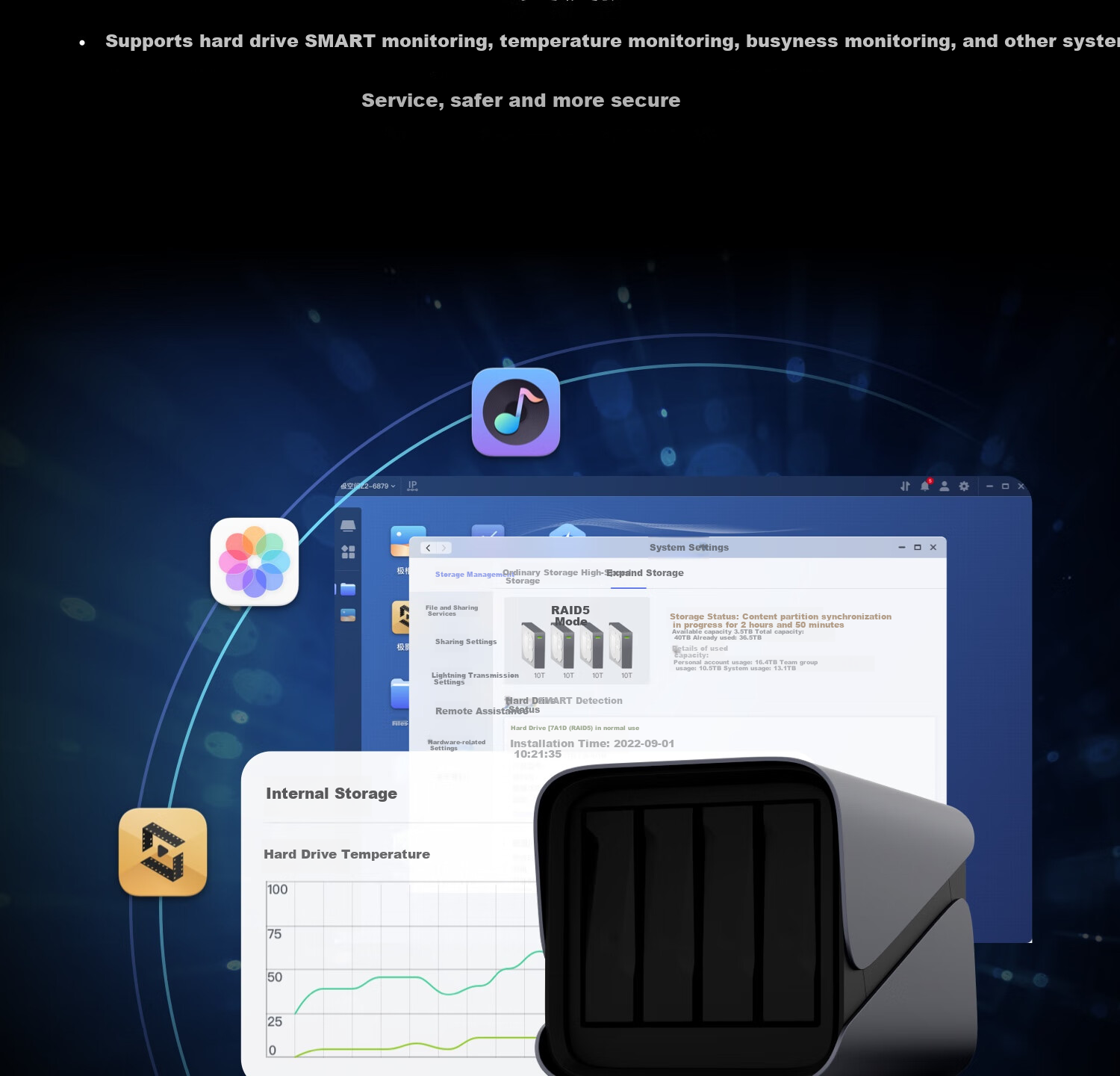 Jikongjian Private Cloud New A4 Hard Drive Enclosure, Four-Bay SATA Type-C Network Storage Server Expansion Device (Without Built-In Hard Drive) 11
