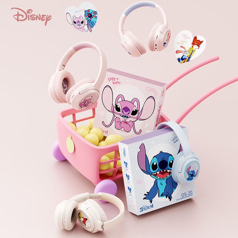 DISNEY Wireless Bluetooth Headphones Over-Ear with Microphone Sports Gaming Music Full-Coverage Long Battery Life Student Birthday Gift for Boys DS-20 Angel