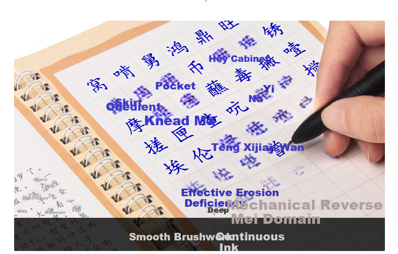 Liupintang Practice Calligraphy Pen Refill Set, Grooved Practice Copybook Refills, Ink Pen Trace Automatically Disappears And Fades 4