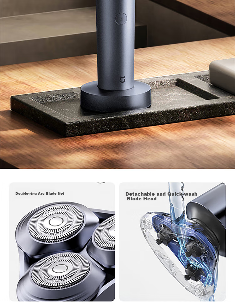 Mijia [Mid-Autumn Festival Gift] Electric Shaver S302, Xiaomi Rotary Razor, Double-Ring Curved Blade Net, Floating Close-Shave Razor, Gift for Father Or Boyfriend on Holidays 2