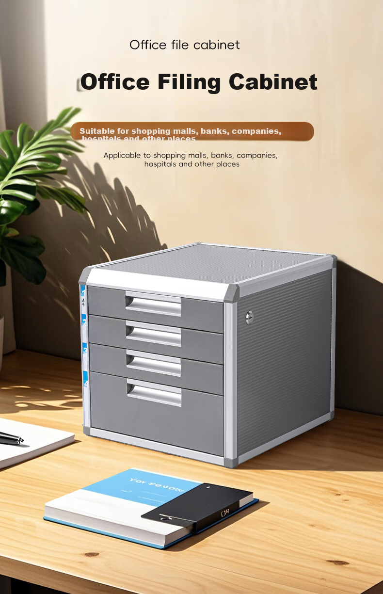 Jinlongxing Four-Tier File Cabinet, Desktop Office Storage Cabinet, Archive Cabinet, File Organizer Box, Office Supplies C99313C, Digital Full Network Low Price 1