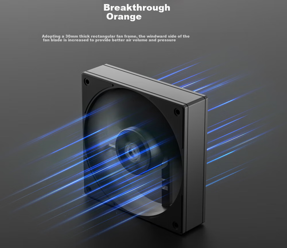 Kulin (IDCOOLING) 12CM Case Fan, Three-Phase Motor, Dynamic Balance Tuning, Magnetic Stability, Suitable for Water And Air Cooling Radiator Modification DF-125 3