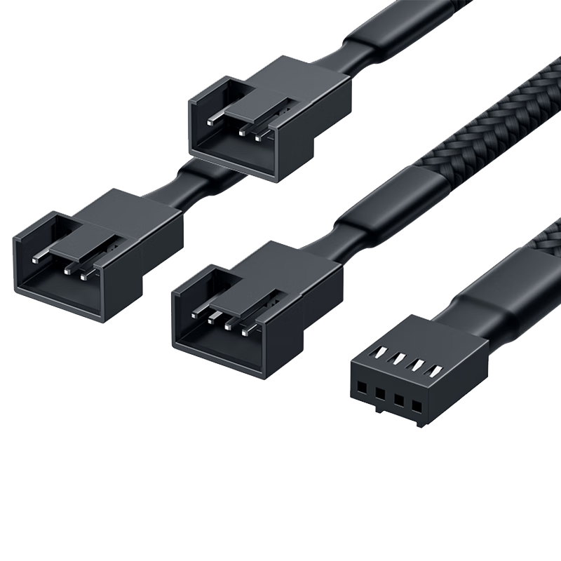 LinkStone 4Pin Case Motherboard Fan Extension Cable, One-To Desktop Computer Motherboard 3Pin Hub Splitter, One-To Adapter Cable, Supports PWM Intelligent Temperature Control