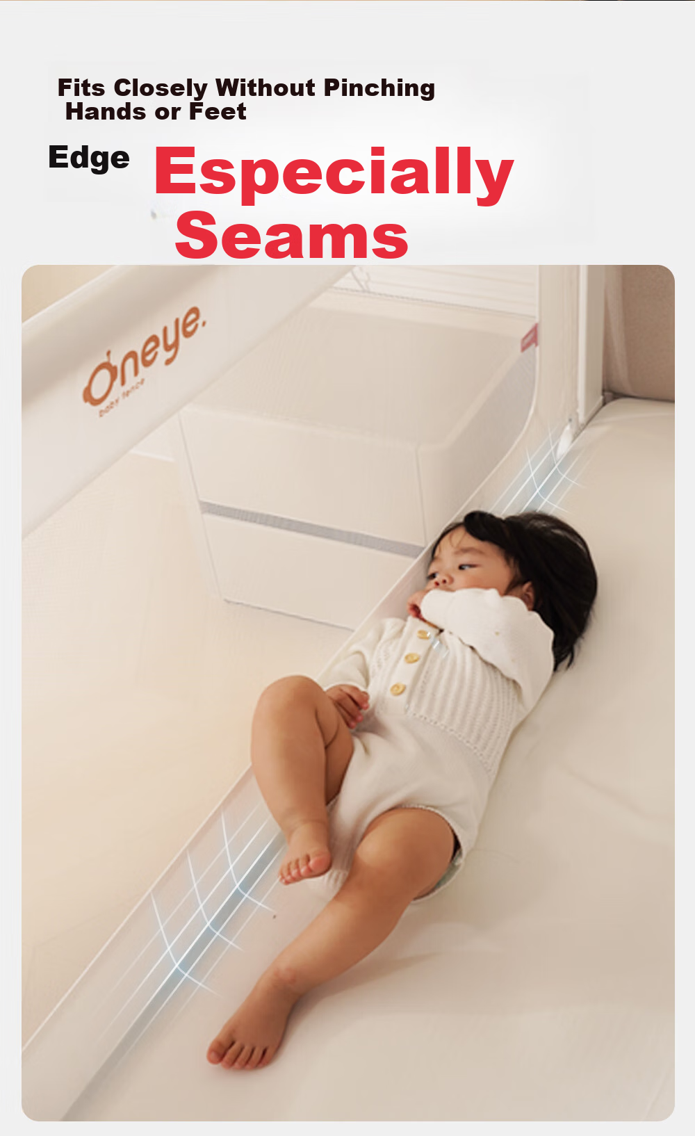 Wanya K3 Baby Bed Guardrail, Infant Fall Prevention Rail, Bedside Safety Barrier, Anti-Fall Board, Protective Rail, White Gold, 2.0m, One Side 21