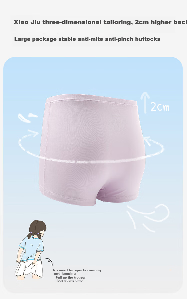 Jiusuiban Girls' Underwear, 50s Modal Antibacterial Thin Triangle Panties for Older Children, Baby A-Class Cartoon Cute Rabbit Shorts 7